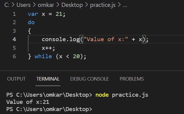 For loop code